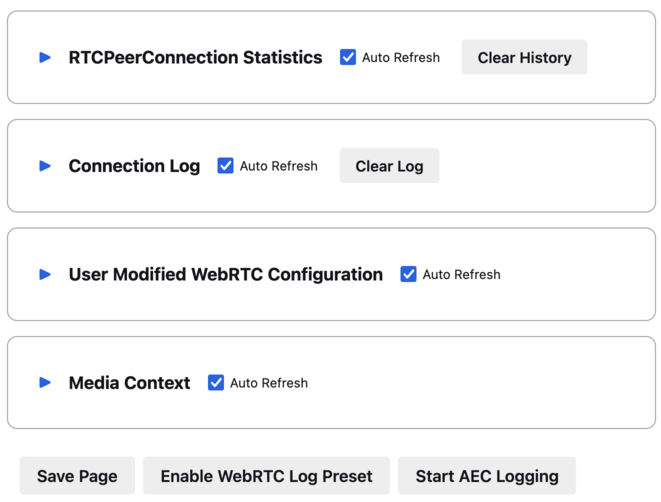 about:webrtc before any calls have been made