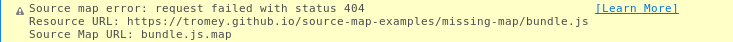 Source map file is missing